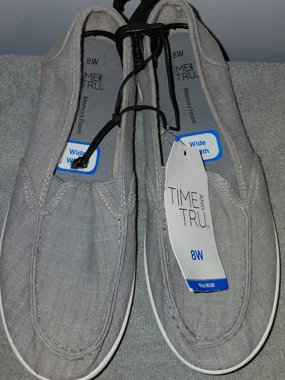 Time and Tru Women’s Wide Grey Slip-On Casual Shoes